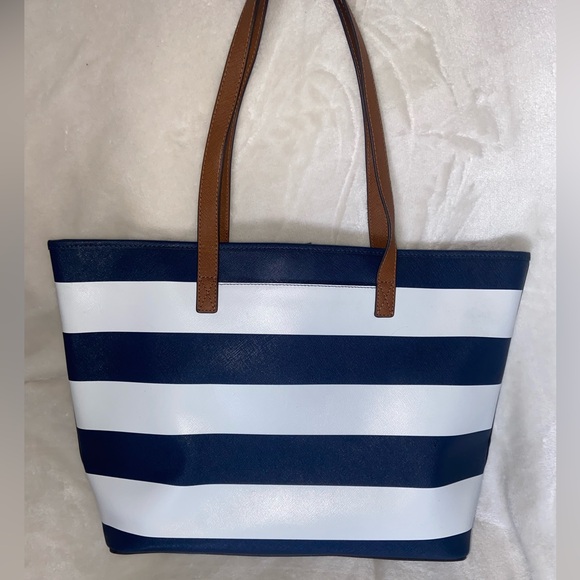 Michael Kors Striped Navy and White Tote - Picture 2 of 5